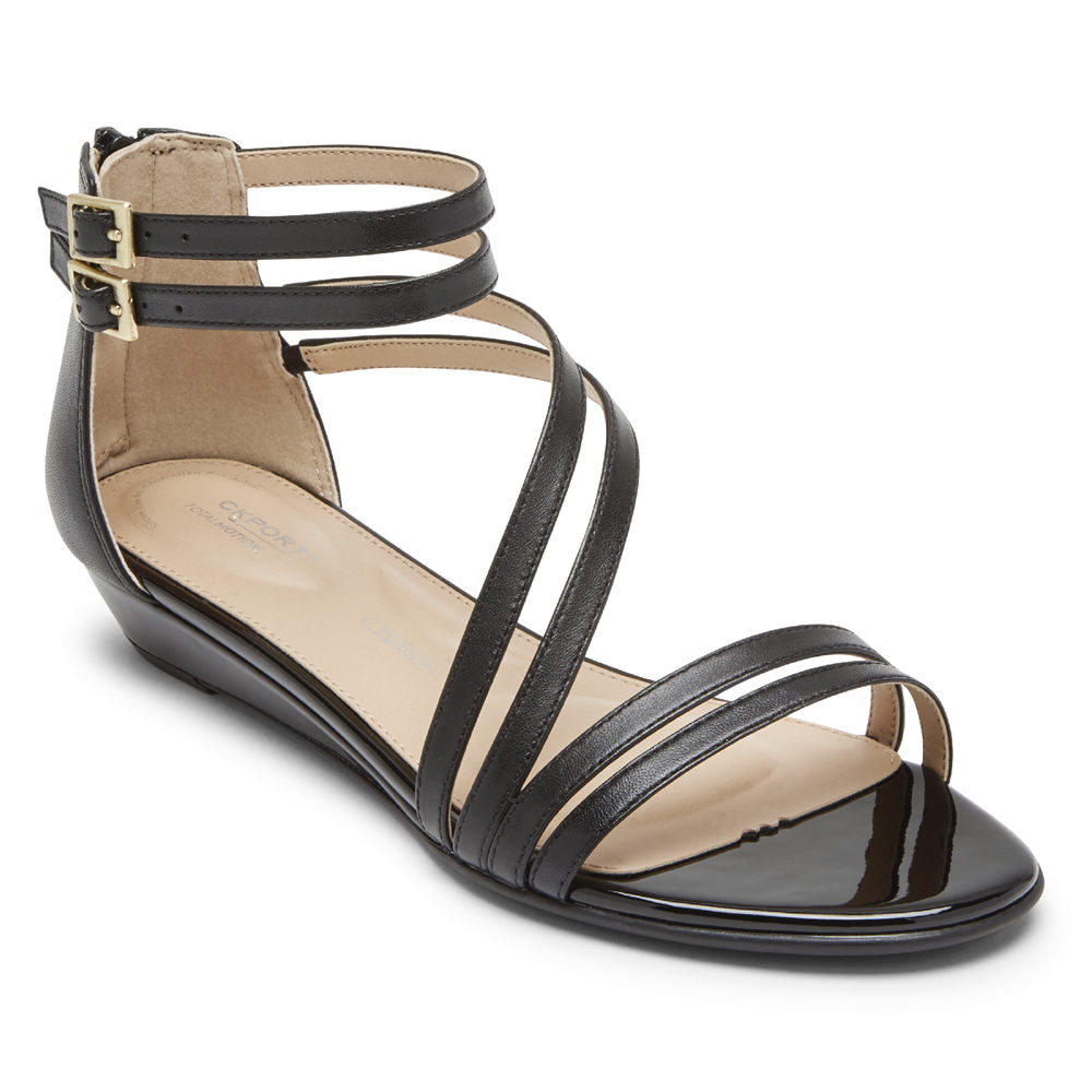 Sandálias Rockport Mulher Pretas - Total Motion Zandra Asymmetrical - 52617MVIW